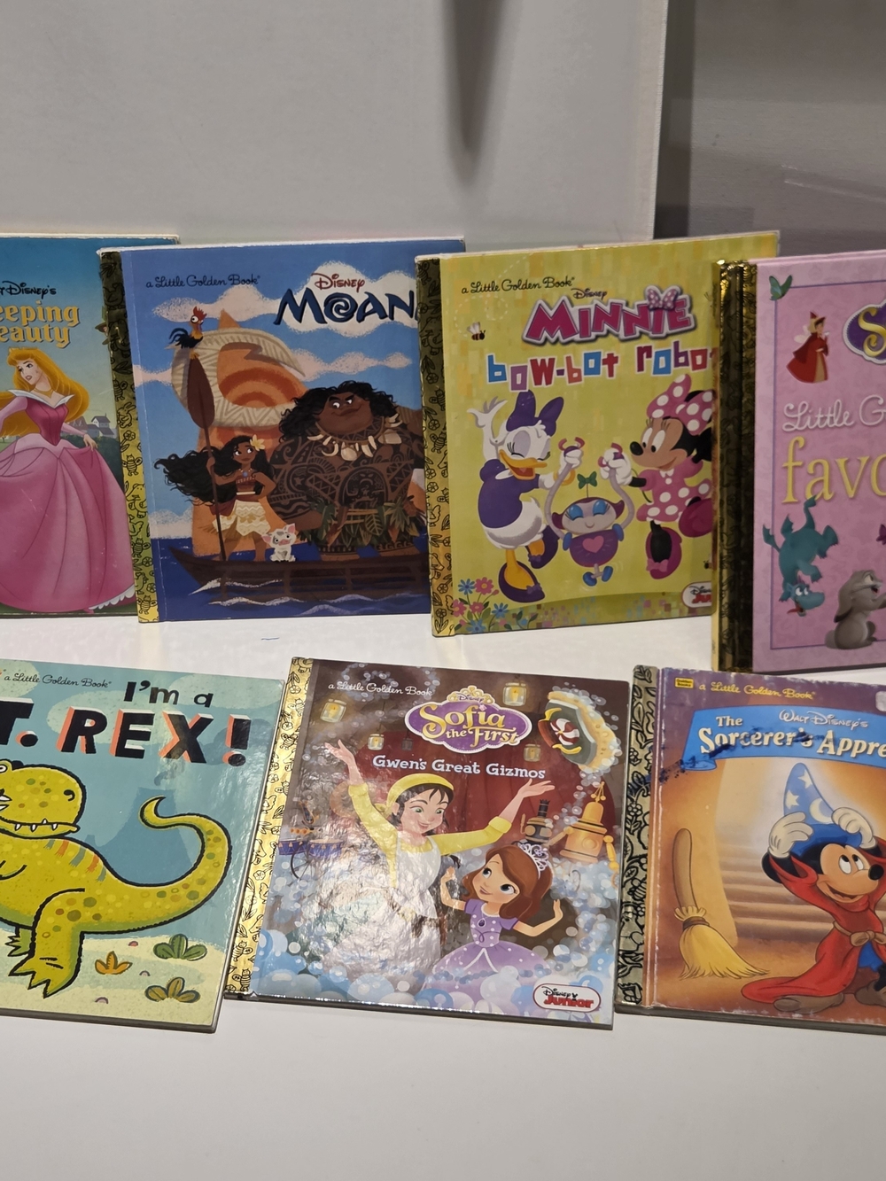 Disney Little Golden Books Lot of 7 Moana Minnie Sofia Sleeping Beauty Sorcerer